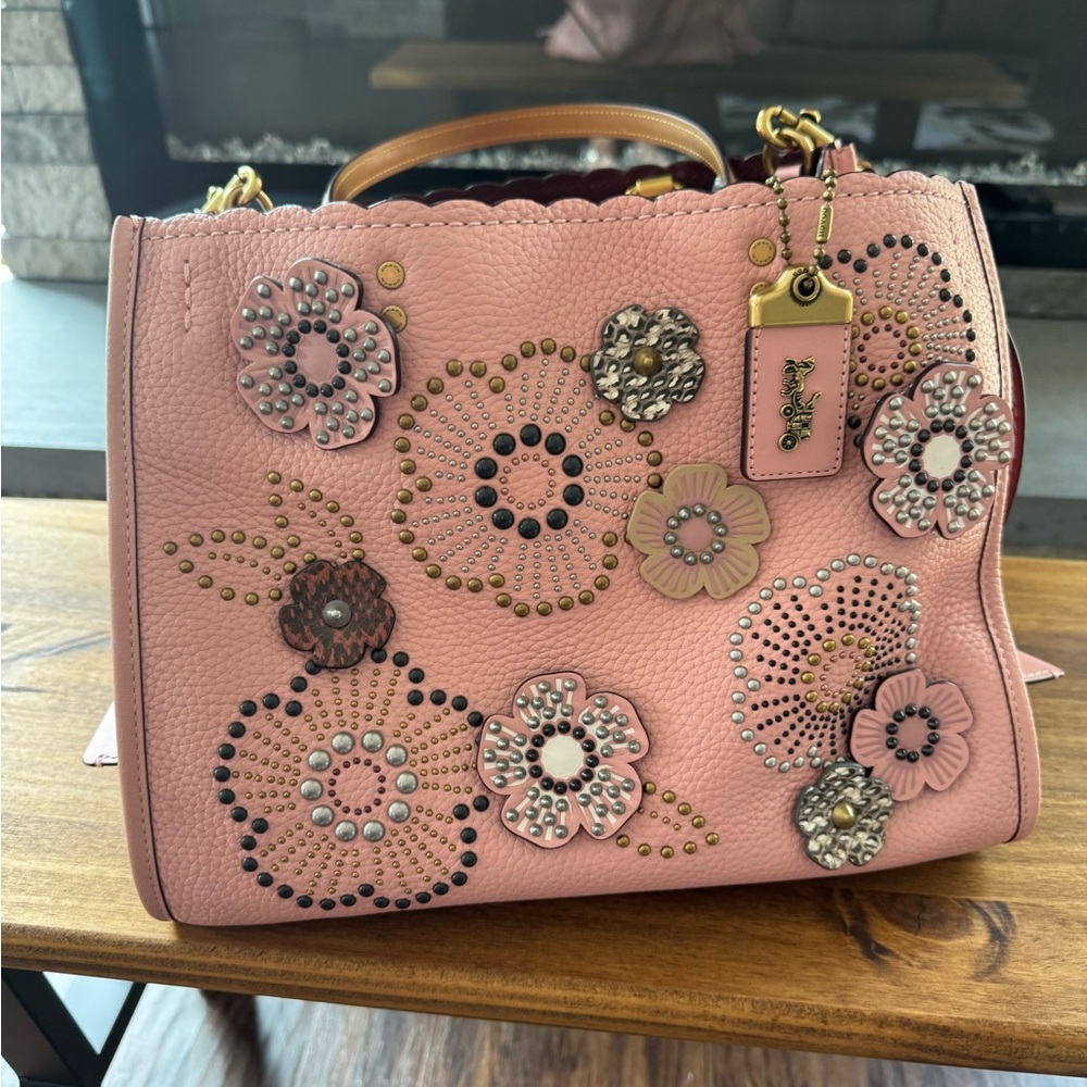 Coach 1941 Rogue 31 Rivet Pink TeaRose Glovetanned Pebbled Leather Bag, NWOT